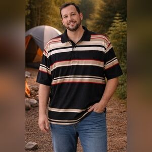 212 NYC Striped Polo Shirt